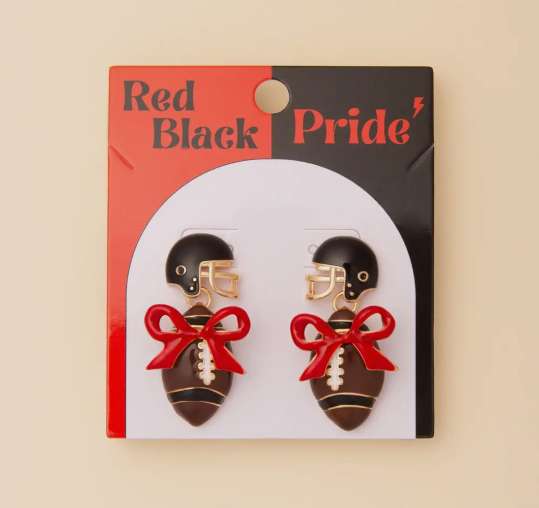 Enamel Football Helmet Earrings