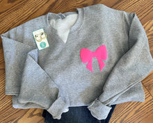 Load image into Gallery viewer, Pocket Bow Split Neck Crewneck
