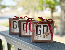 Load image into Gallery viewer, &quot;Go Indians&quot; Wooden Ornaments
