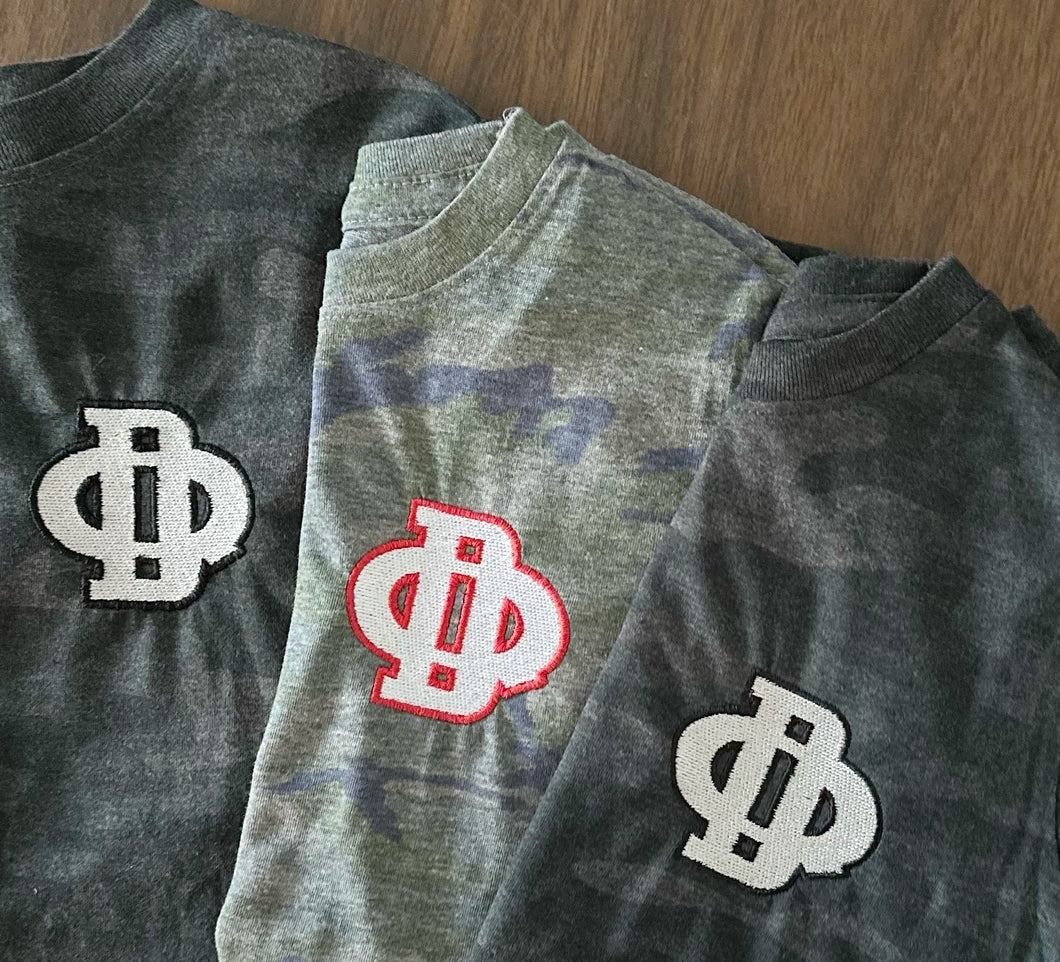Camo Embroidered Tee - Choice of Color (Preorder)