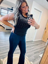Load image into Gallery viewer, The "Amanda" Rhinestone Ribbed Tank
