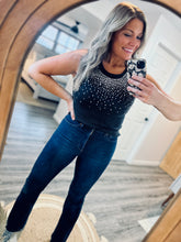 Load image into Gallery viewer, The "Amanda" Rhinestone Ribbed Tank
