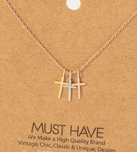 Load image into Gallery viewer, Triple Cross Necklace
