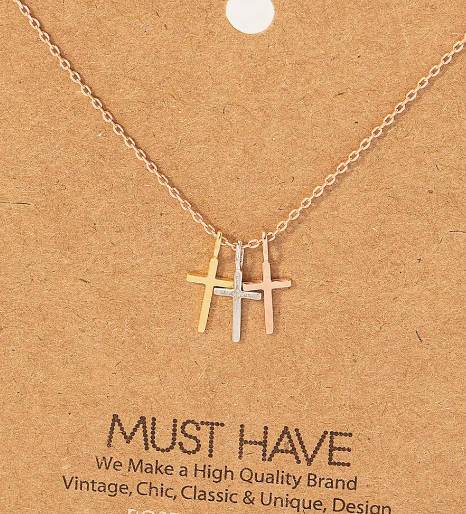 Triple Cross Necklace