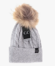 Load image into Gallery viewer, C.C Exclusive - Black Label Cable Knit Beanie
