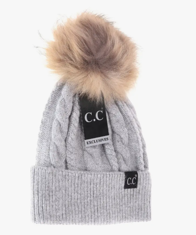 C.C Exclusive - Black Label Cable Knit Beanie