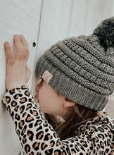 Load image into Gallery viewer, Kids Solid C.C Pom Beanie
