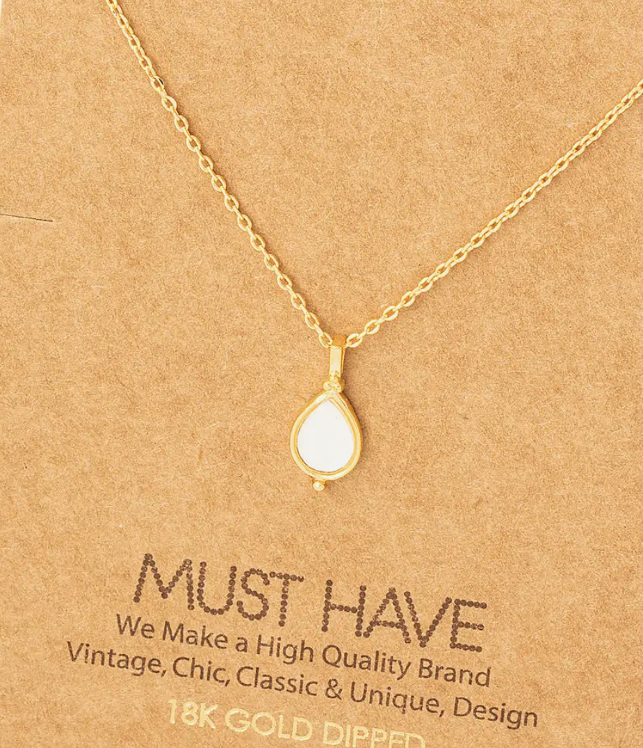 Mother of Pearl - Teardrop Necklace