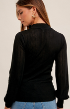 Load image into Gallery viewer, The "Bailey" Pointelle Ribbed Sweater
