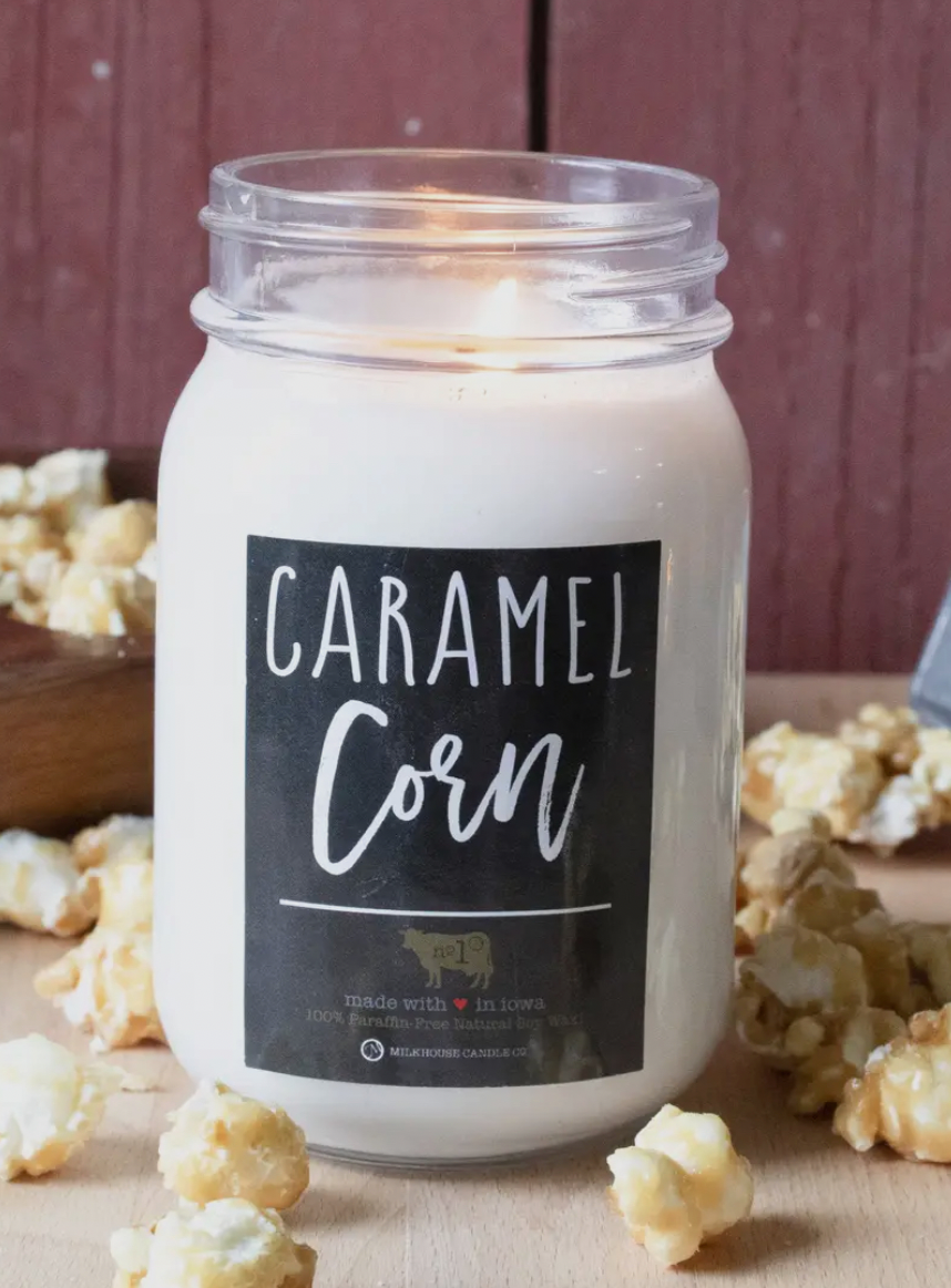 Caramel Corn - Milk Bottle Candle