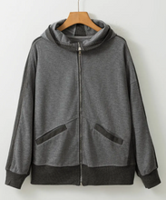 Load image into Gallery viewer, Thermal Waffle Zipper Hoodie - Gray
