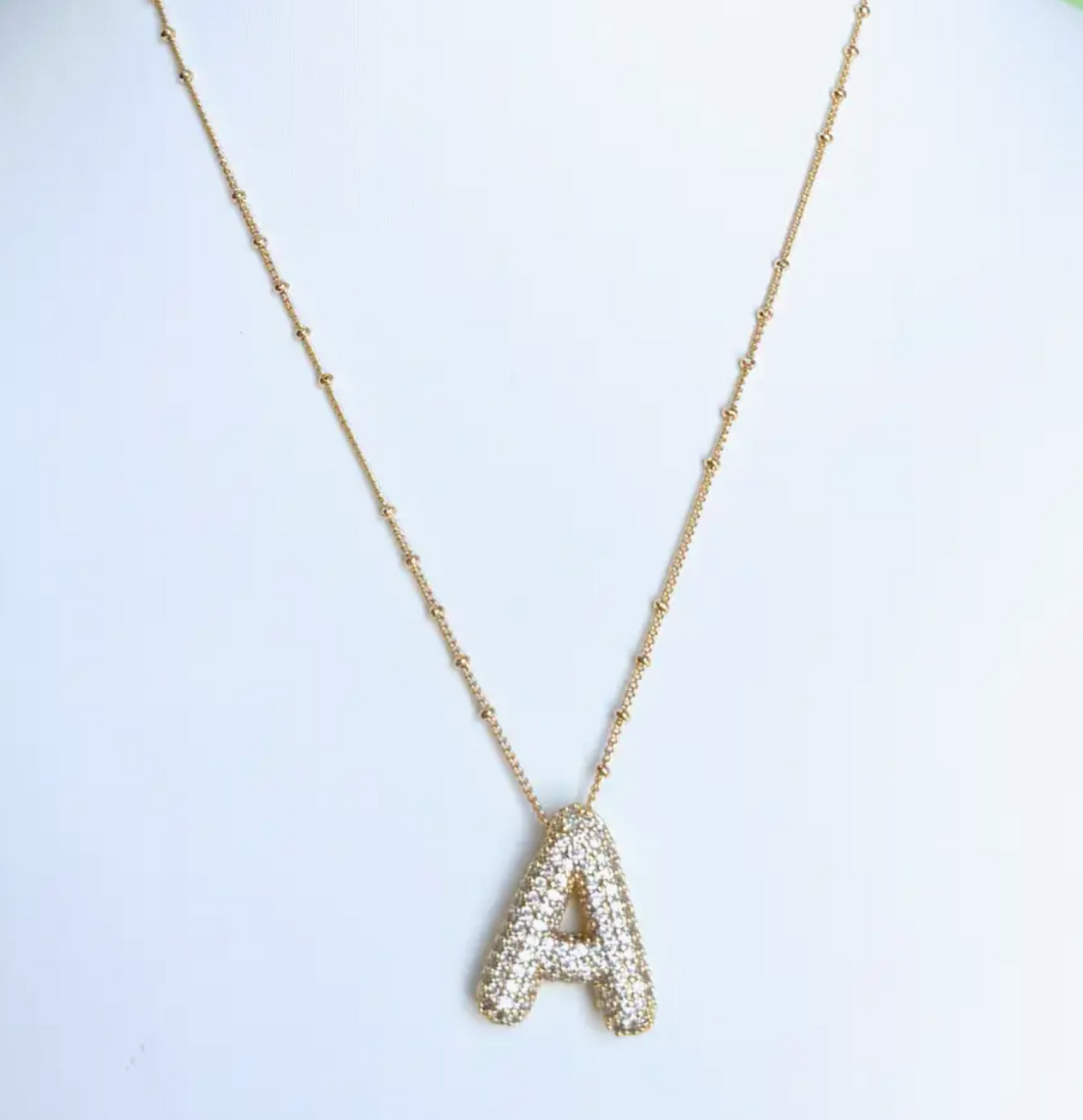 Bubble Initial Necklace - 