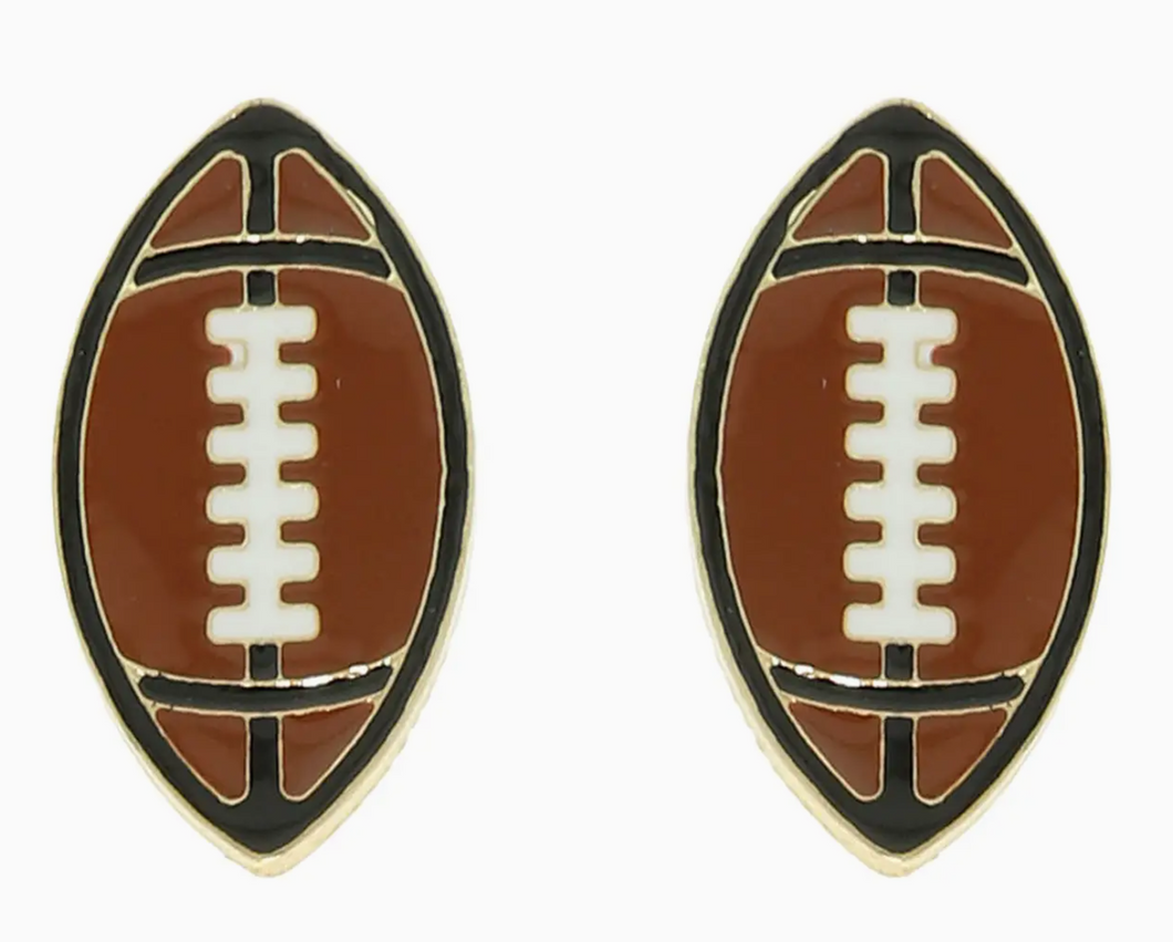 Gameday Enamel Football Stud Earrings