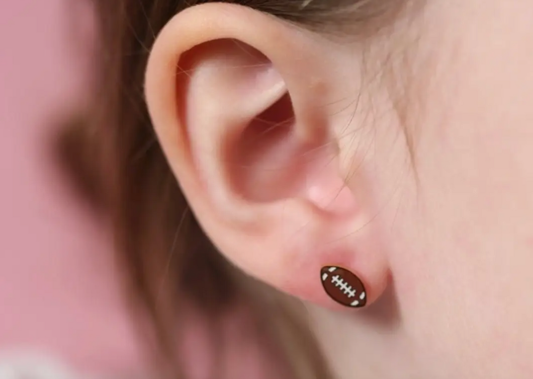 Sensitive Skin - Girls Football Earrings