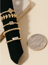 Load image into Gallery viewer, Mixed Dainty Studded Band Rings - Gold
