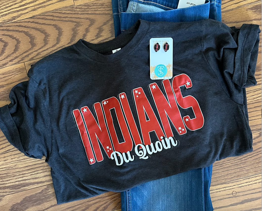 Indians Star Spirit Letters Tee