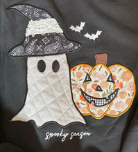 Load image into Gallery viewer, Embroidered Patchwork Halloween Pullover
