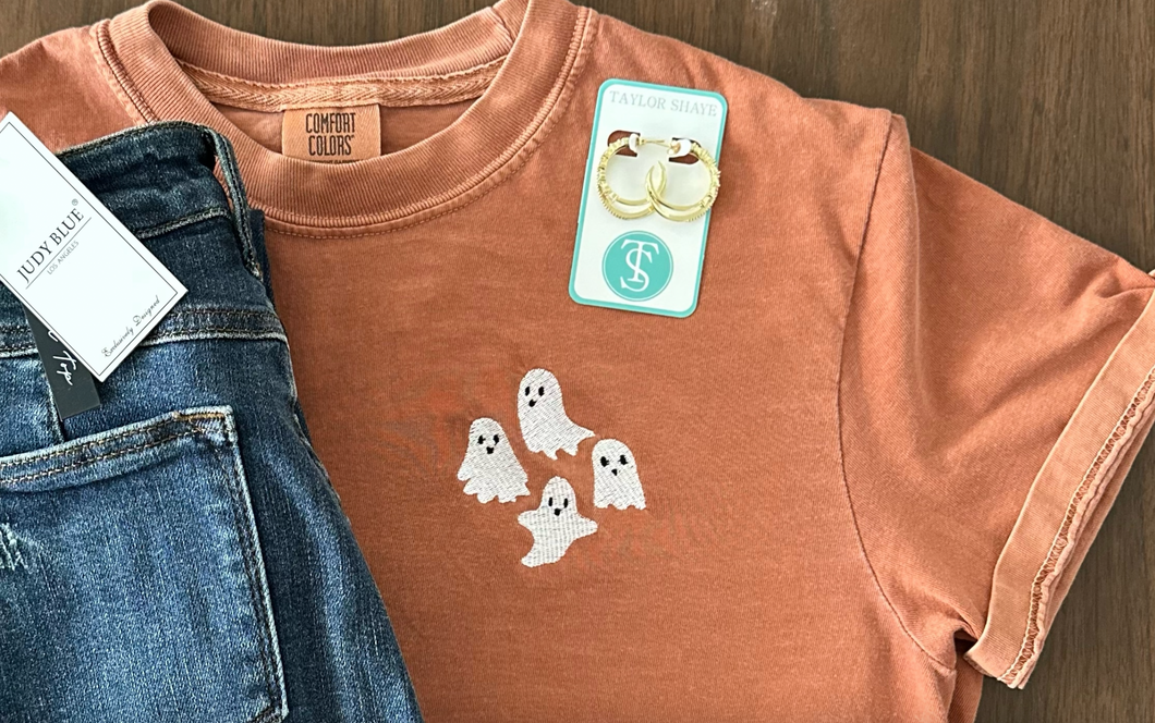 Embroidered Four Ghost Tee