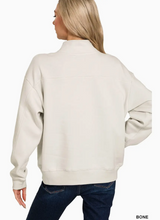 Load image into Gallery viewer, The &quot;Krissy&quot; Gold Zipper Pullover - Bone
