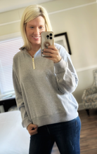 Load image into Gallery viewer, The &quot;Krissy&quot; Gold Zipper Pullover - Ash Gray
