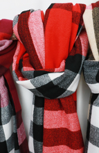 Load image into Gallery viewer, Red Plaid Soft Scarf
