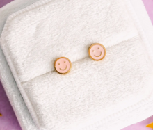 Load image into Gallery viewer, Sensitive Skin - Tiny Pink Smiley Earrings
