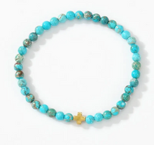 Load image into Gallery viewer, Boho Cross Natural Stone Bracelet - Choice of Colors

