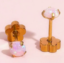 Load image into Gallery viewer, Sensitive Skin - Pink Opal Earrings
