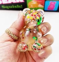Load image into Gallery viewer, Clear Glitter Gummy Bear Squishy
