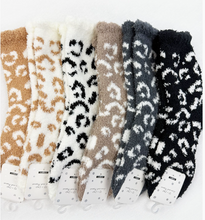 Load image into Gallery viewer, Plush Cozy Leopard Socks
