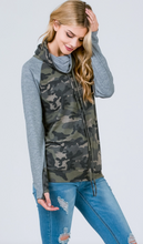 Load image into Gallery viewer, The "Harper" Camo Cowl Neck Sweater
