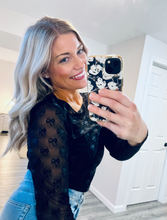 Load image into Gallery viewer, The &quot;Missy&quot; Bow Pattern Mesh Blouse
