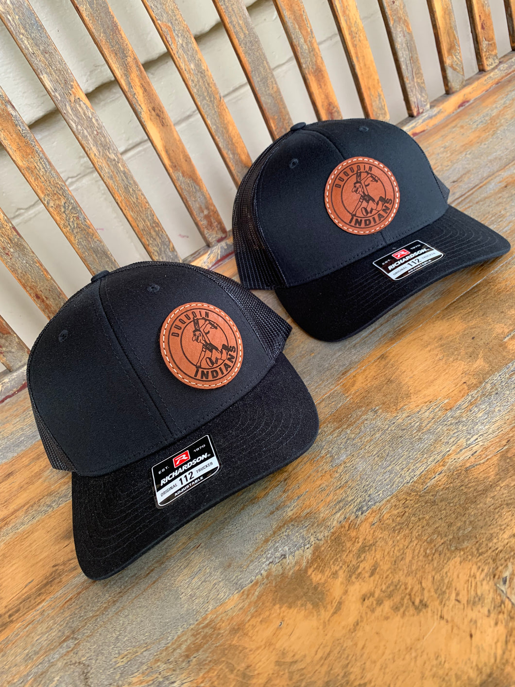 DuQuoin Indians Leather Patch Hats - Choice Of