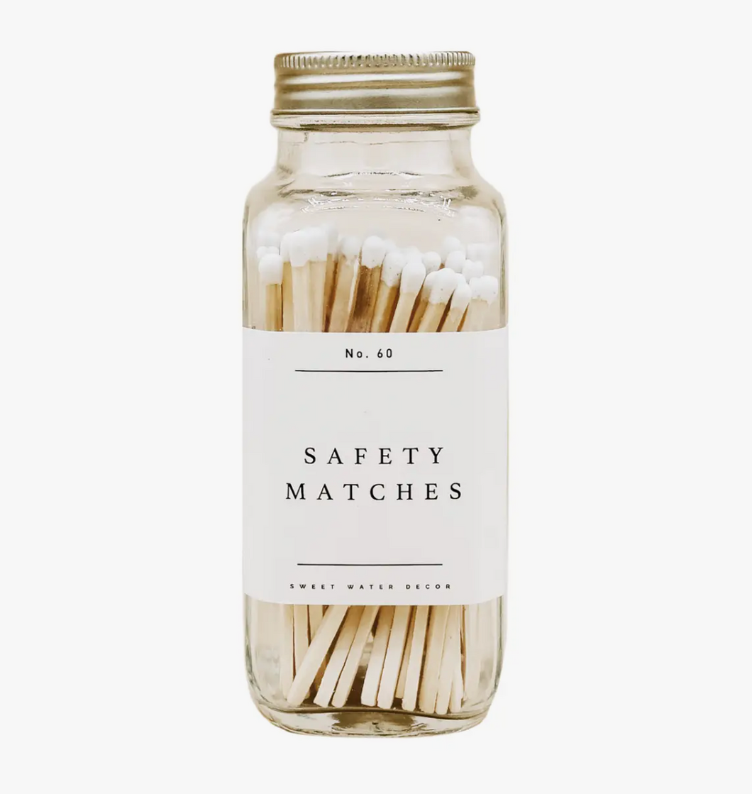 Glass Stylish Match Jar