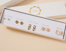 Load image into Gallery viewer, Chain Link Dangle Box Earring Set
